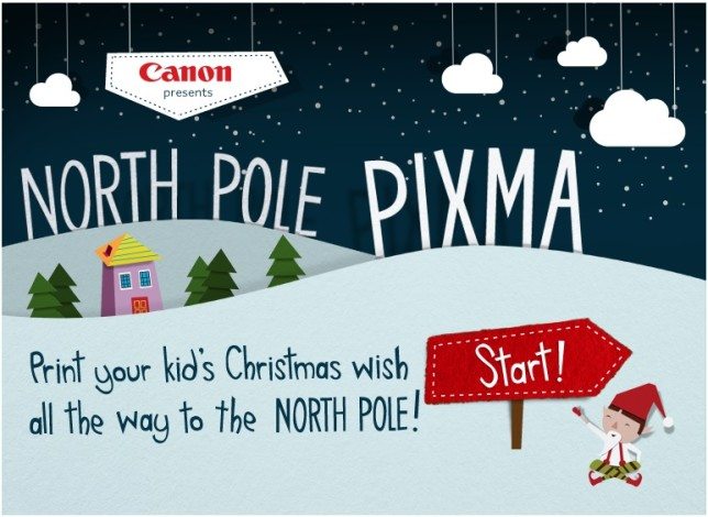 Image from Canon's North Pole PIXMA app.