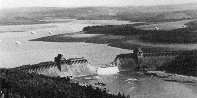 The Möhne Dam after the Raid © Crown Copyright