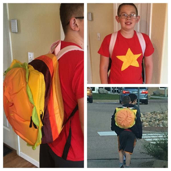 My youngest son loves his Cheeseburger Backpack and so do many of his classmates. They'll have to wait till mid-September! Image credit: Patricia Vollmer