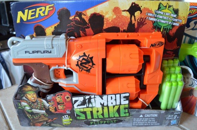 Nerf's Zombie Strike Flipfury double-revolver dart blaster. Photo: Patricia Vollmer.