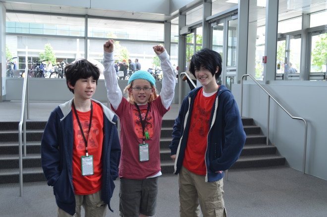 My oldest son found his Doppelganger. It was the only other Hiro Hamada we saw at DCC all weekend. Photo: Patricia Vollmer.
