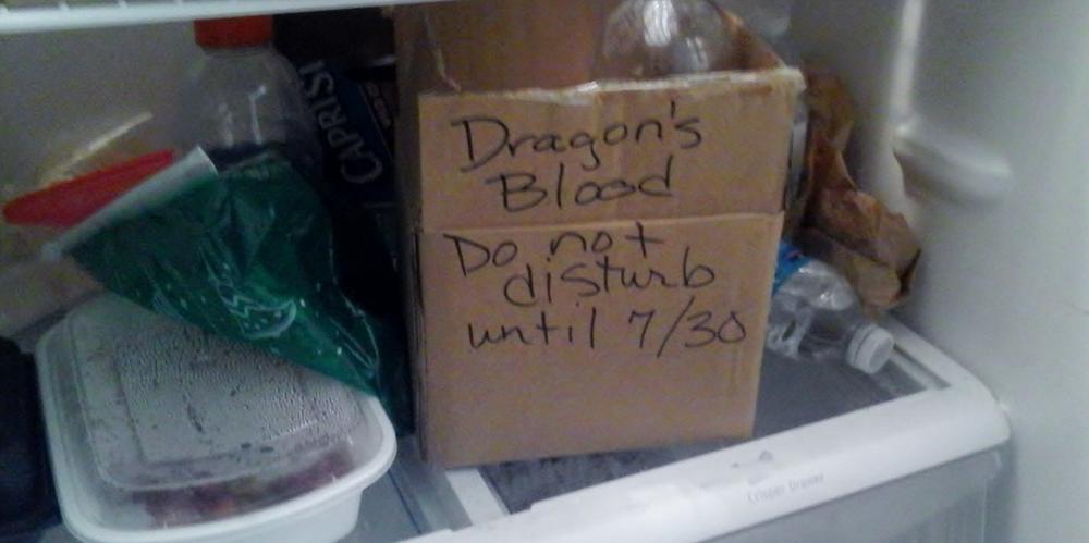 Dragon's Blood for your next Potions Class! Remember to keep refrigerated!