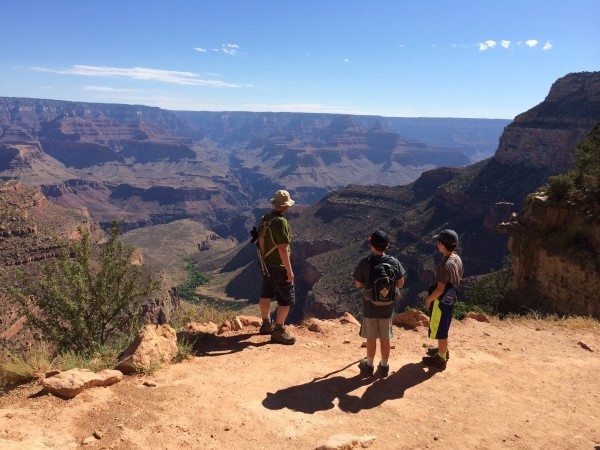 One of my favorite photos of my boys. Grand Canyon view from the Bright Angel Trail, July 2014. Image credit: Patricia Vollmer.