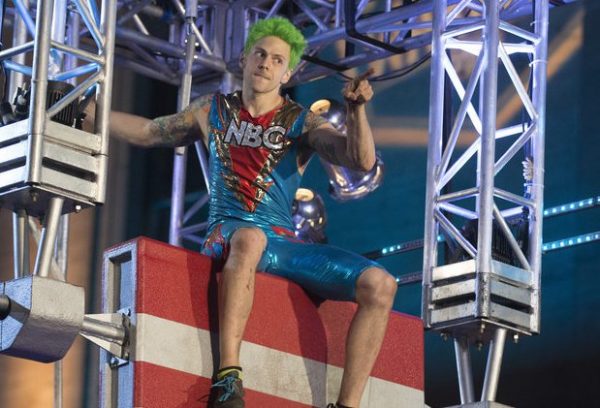 Not your standard jock show - ninja Jamie Rahn and his green hair show how it's done. Photo courtesy ANW-NBC