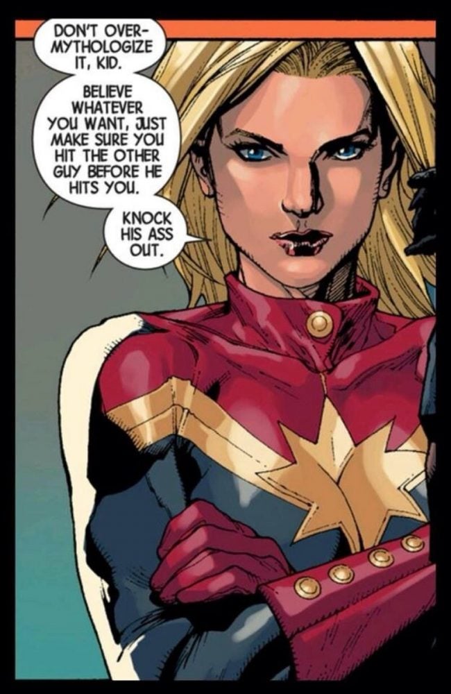 Captain Marvel offers advice