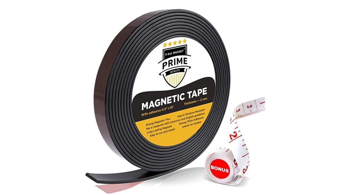 X-bet MAGNET Flexible Magnetic Strip - 1/2 Inch x 10 Feet Magnetic Tape with