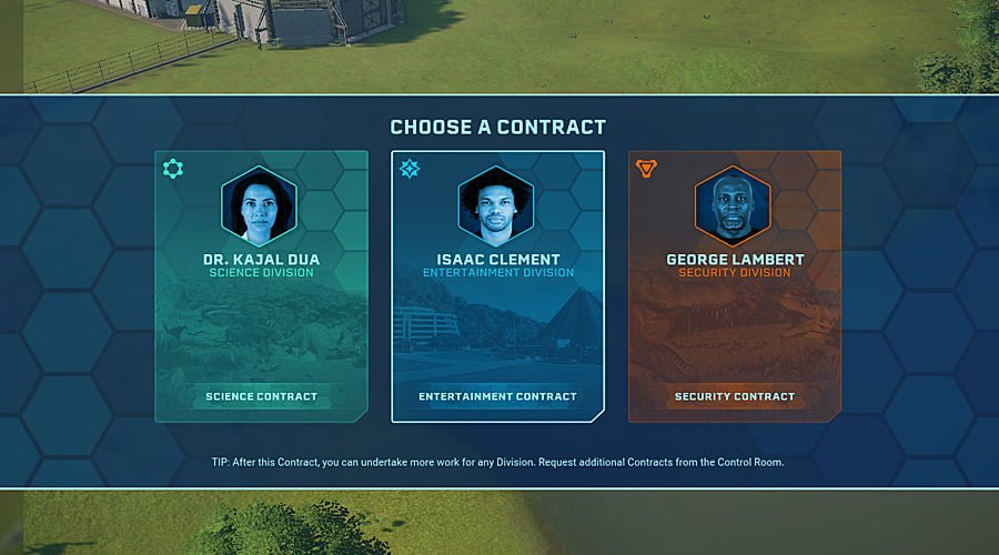 The Contract Selection Screen, Image: Sophie Brown