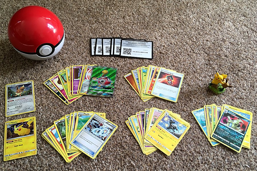 Contents of the Pikachu and Eevee Pokeball Collection, Image: Sophie Brown