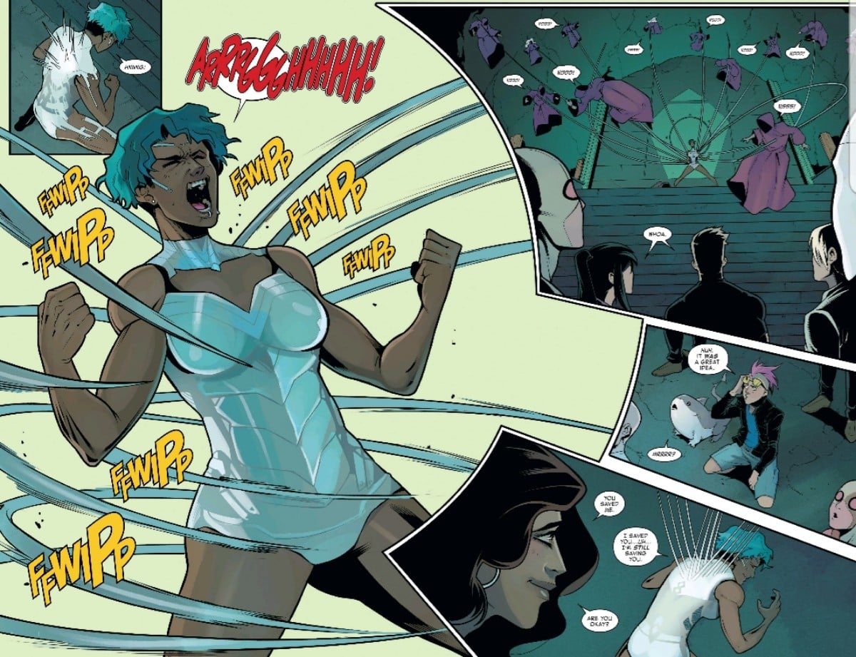 Ramone uses her vibranium powers in WCA Issue #10