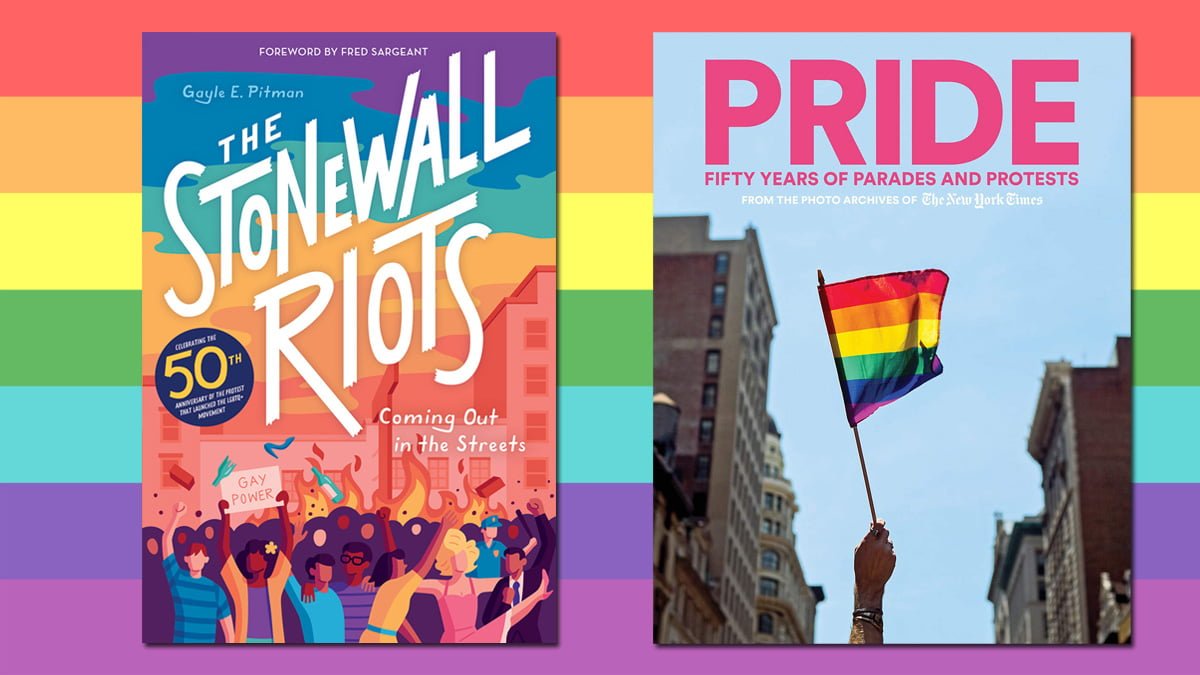 Books on the History of Pride and Stonewall, Cover Images: Abrams, Rainbow Flag: Public Domain