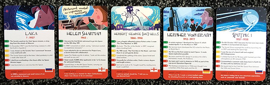 Sample History Heroes: Space Cards, Image: Sophie Brown