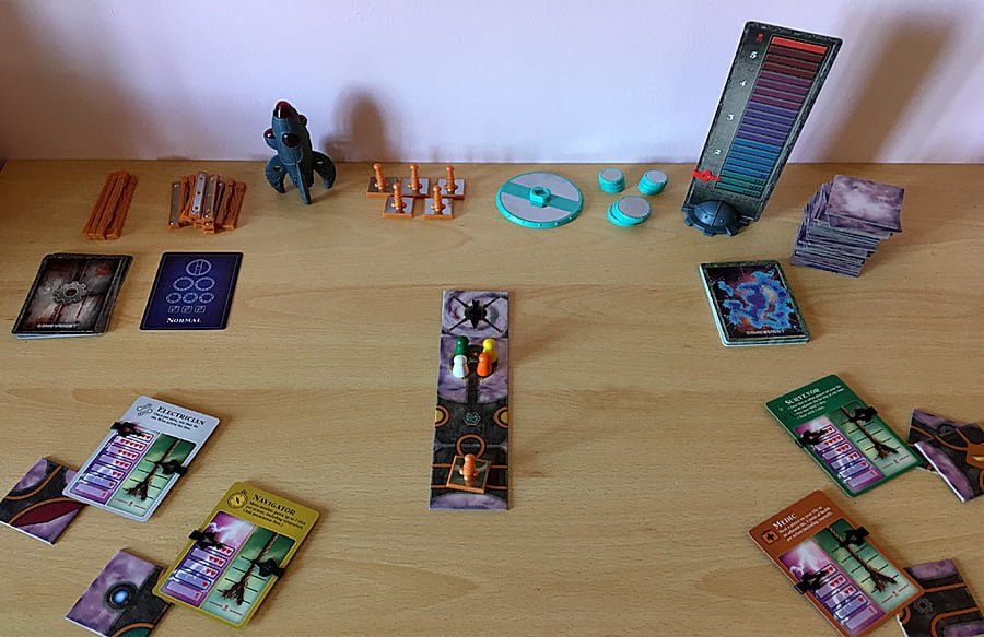 A game of Forbidden Sky set up to begin playing, Image: Sophie Brown