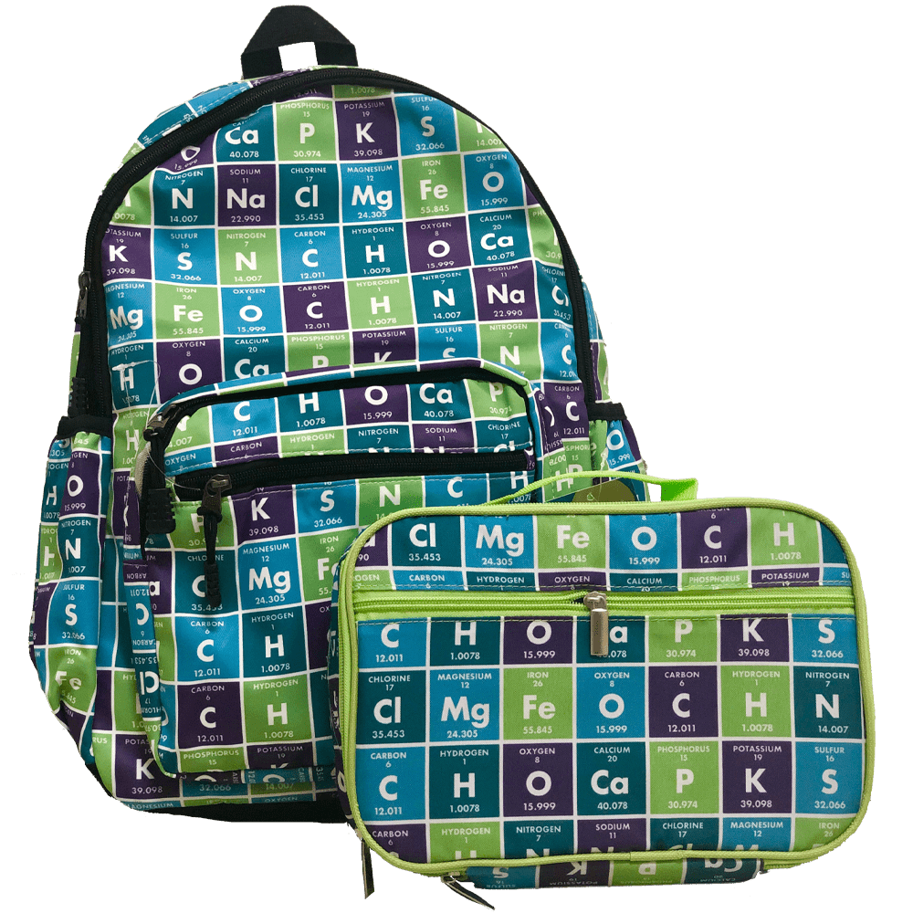 Chemical Elements School Bags \ Image: Svaha USA