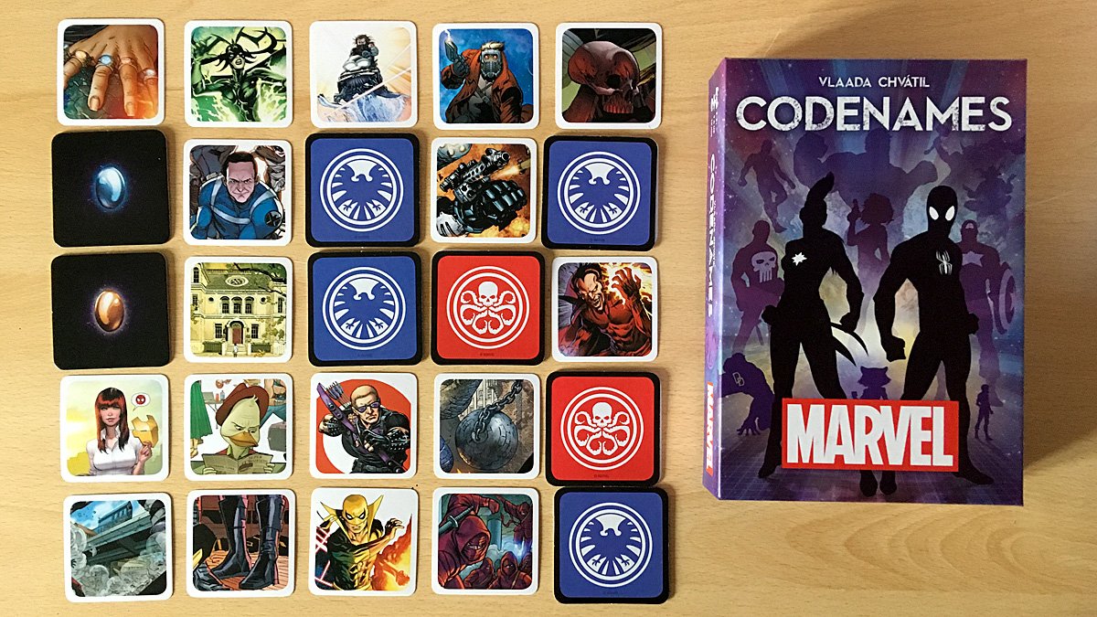 Codenames Marvel card game 