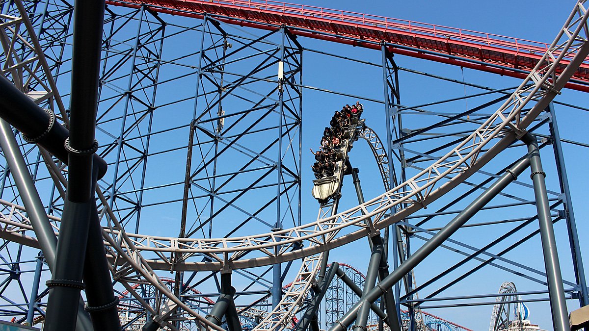ICON Crests the First Hill at Blackpool Pleasure Beach, Image: Sophie Brown