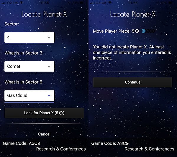 A Locate Planet X Action, Screenshots: Sophie Brown via App by Foxtrot Games