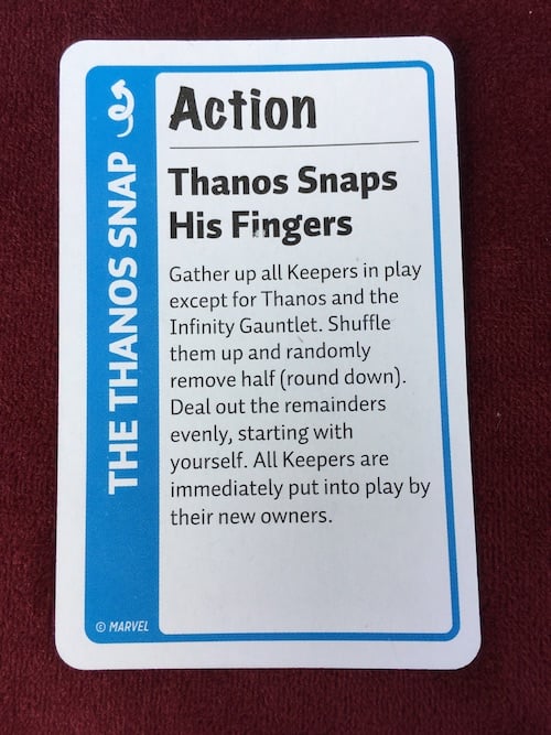 Thanos Action card in Marvel Fluxx