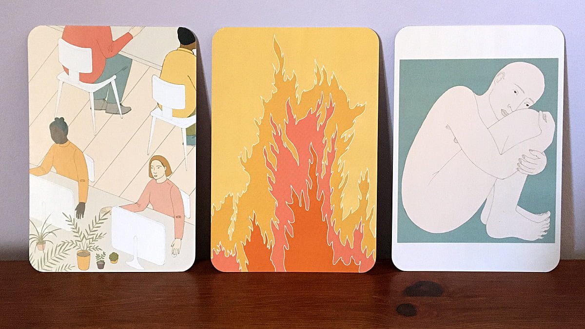 Being at Work, Fire, and Feeling Trapped Cards, Image Sophie Brown