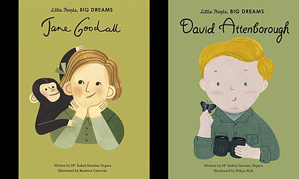 Little People, Big Dreams Jane Goodall and David Attenborough, Images Wide Eyed Editions