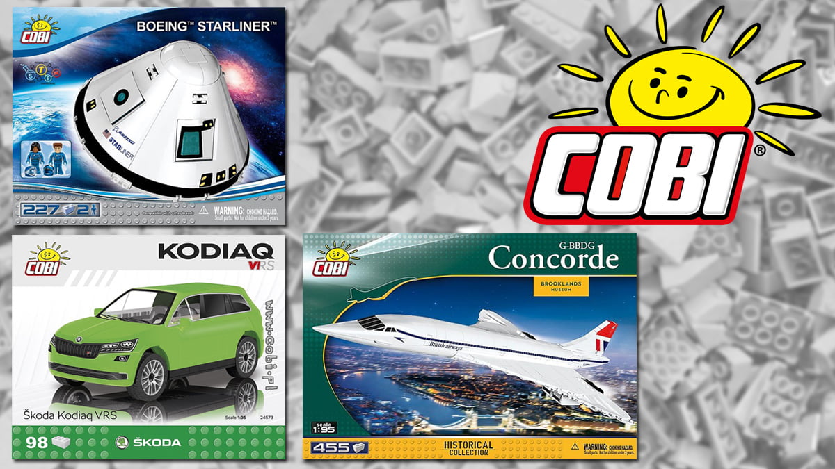 COBI Toys, Background Image by Iris Hamelmann from Pixabay, Logo and Box Art Images by COBI