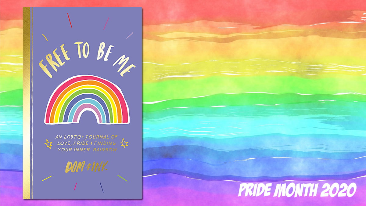 Pride Month Free to be Me Journal, Background Image by Prawny from Pixabay, Cover Image Penguin Publishing Group