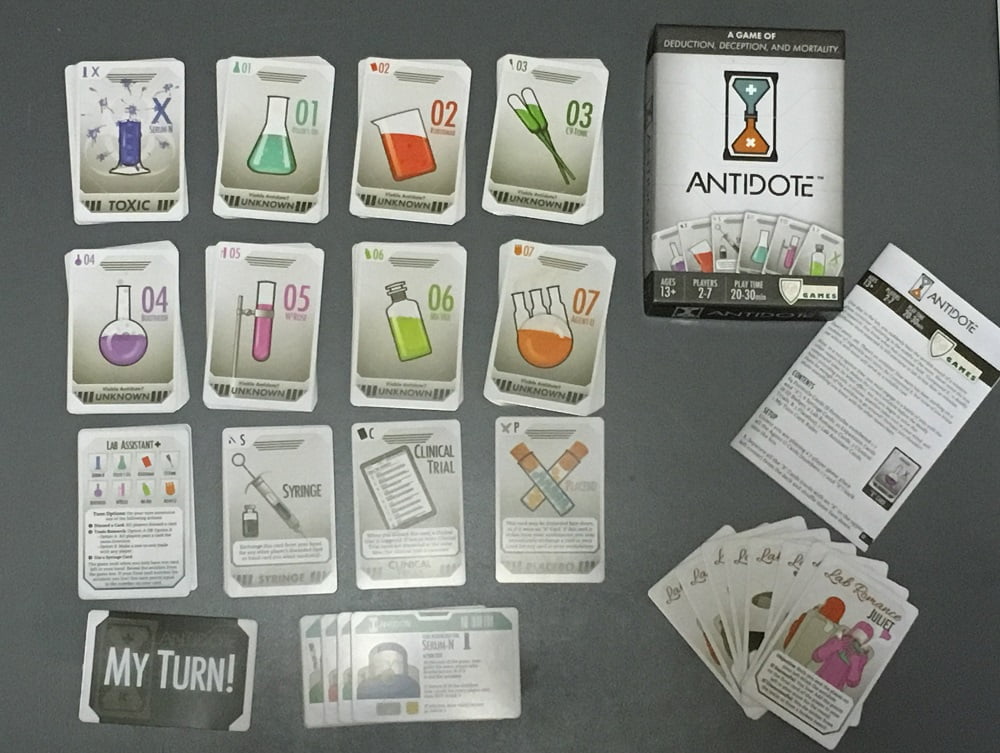 Antidote card game components