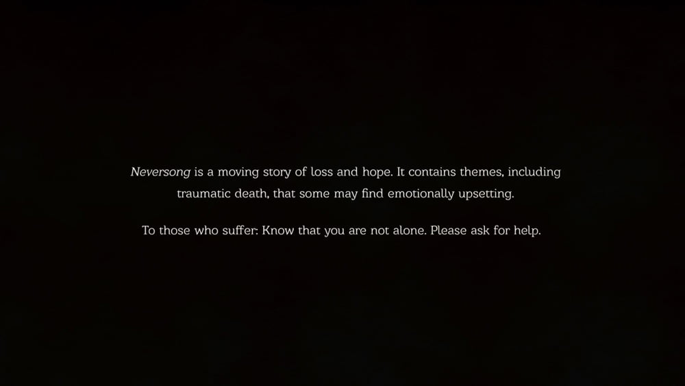 A warning screen at the very beginning of the game, Image Serenity Forge