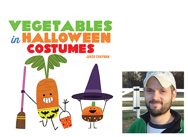 Vegetables in Halloween Costumes Cover Image Abrams Appleseed, Author Image Jared Chapman