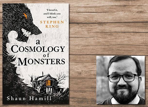A Cosmology of Monsters Cover Image Titan, Author Image Rebekah H Hamill