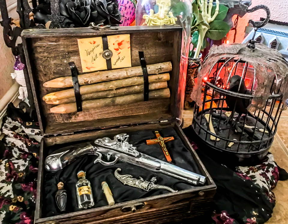 Vintage Vampire Hunting Kit Shadow Box