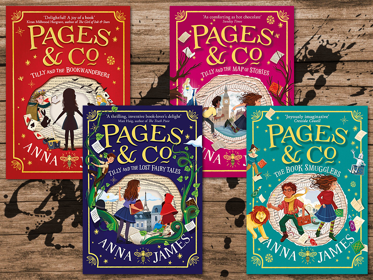 Pages and Co, Background Images from Pixabay, Book Covers from Penguin Random House