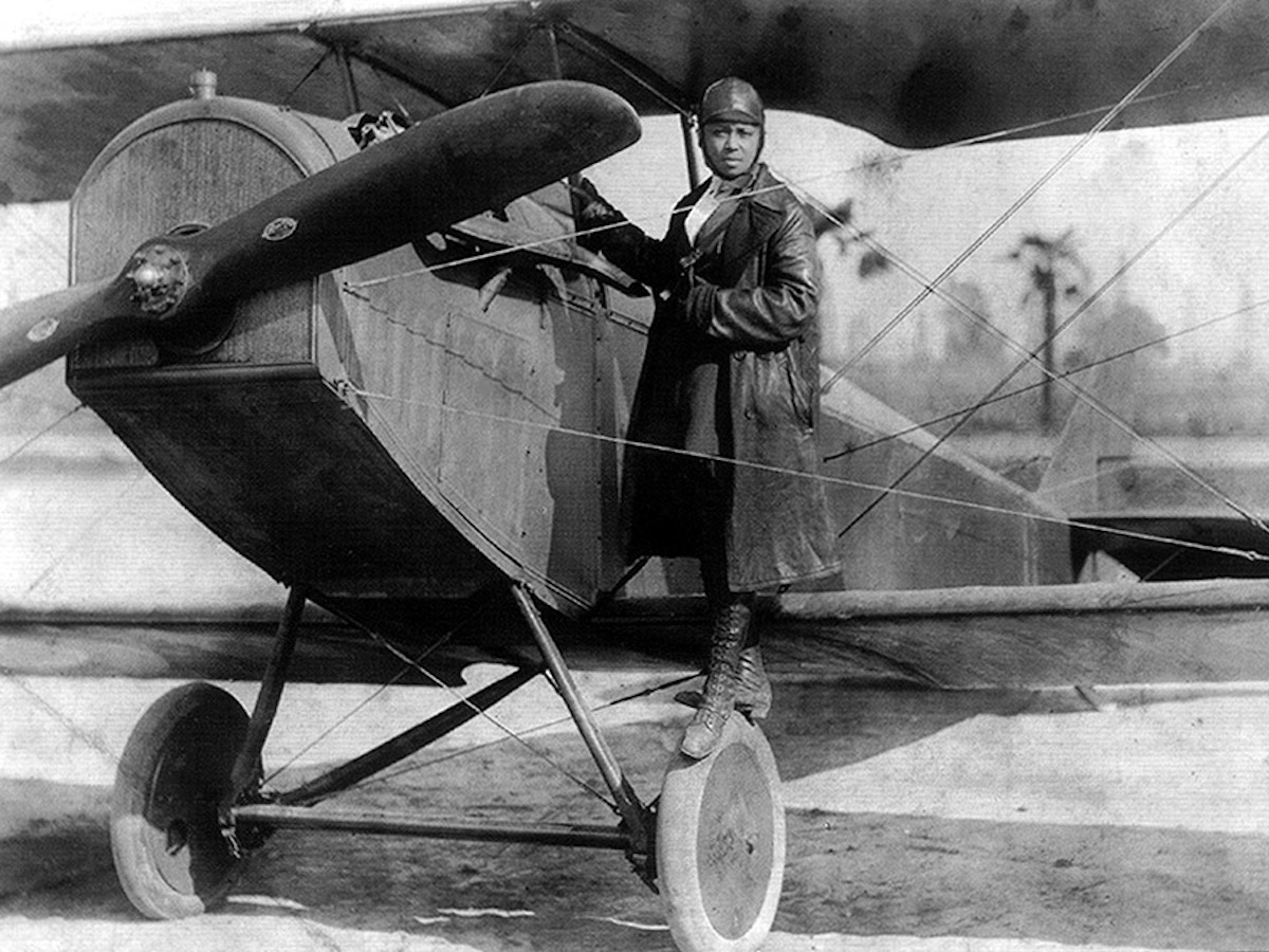 Bessie Coleman and airplane
