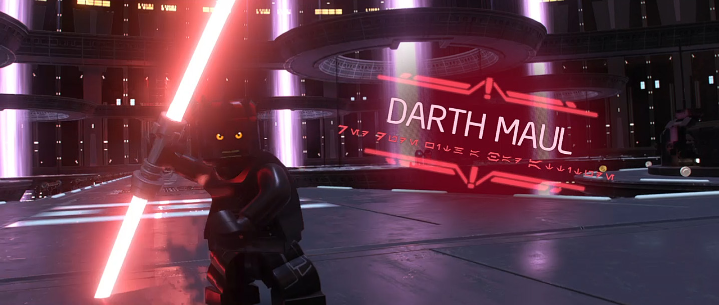 A Funny Comment About Darth Maul in Aurebesh at the Start of a Boss Battle