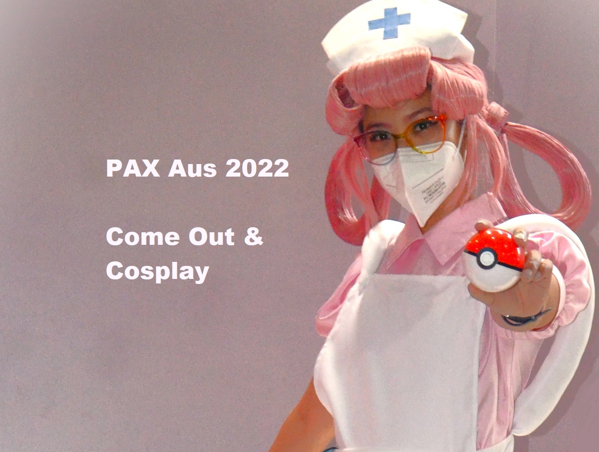 Image of cosplay Nurse Joy holding pokeball