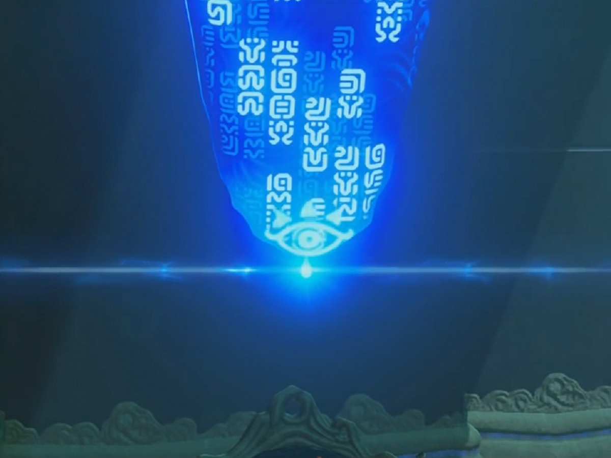 Image of blue tear drop from guidance stone in The Legend of Zelda: Breath of the Wild
