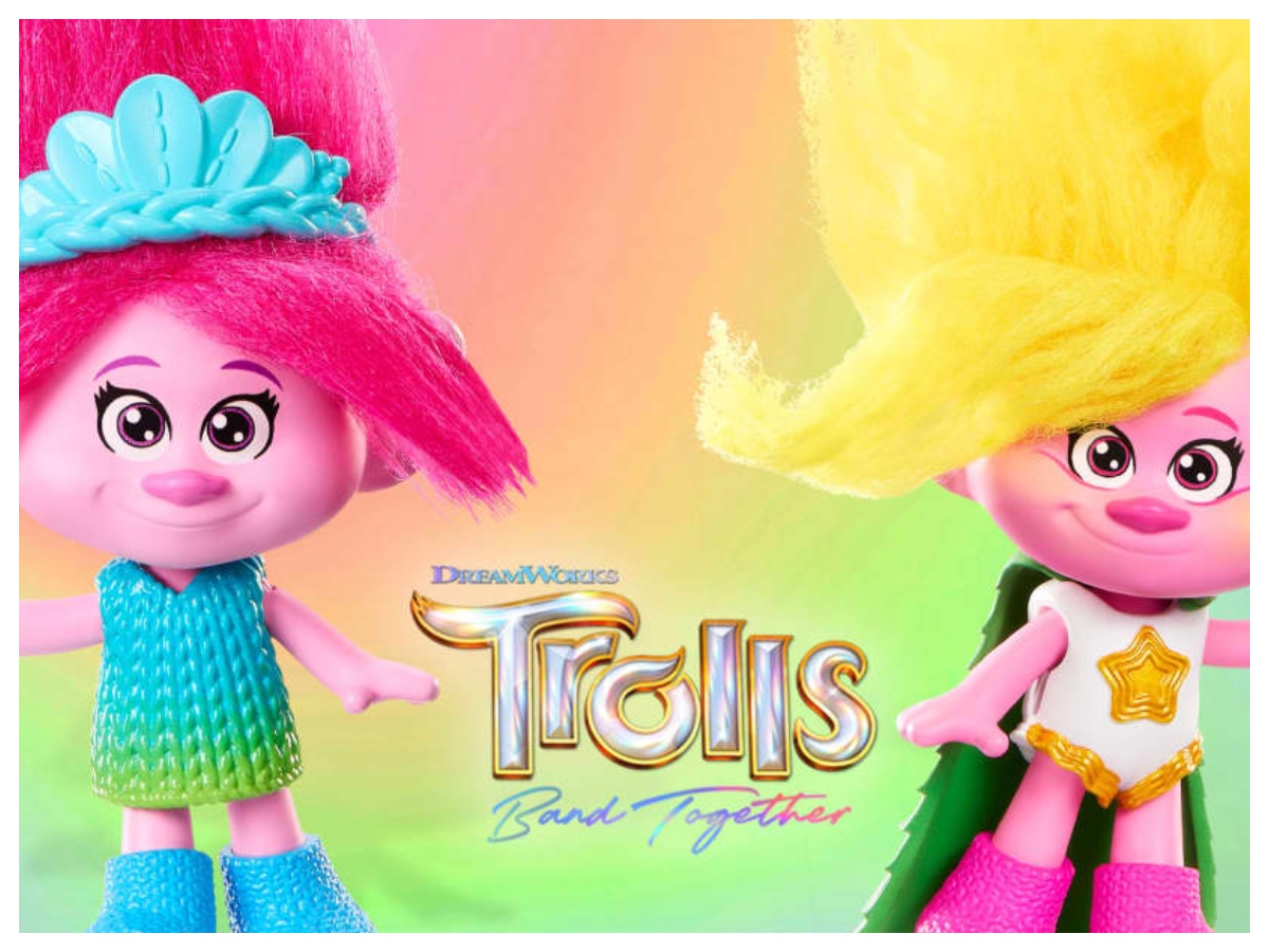 DreamWorks Trolls Band Together Poppy, Viva, & Branch Small Doll Collection,  Toys Inspired by the Movie